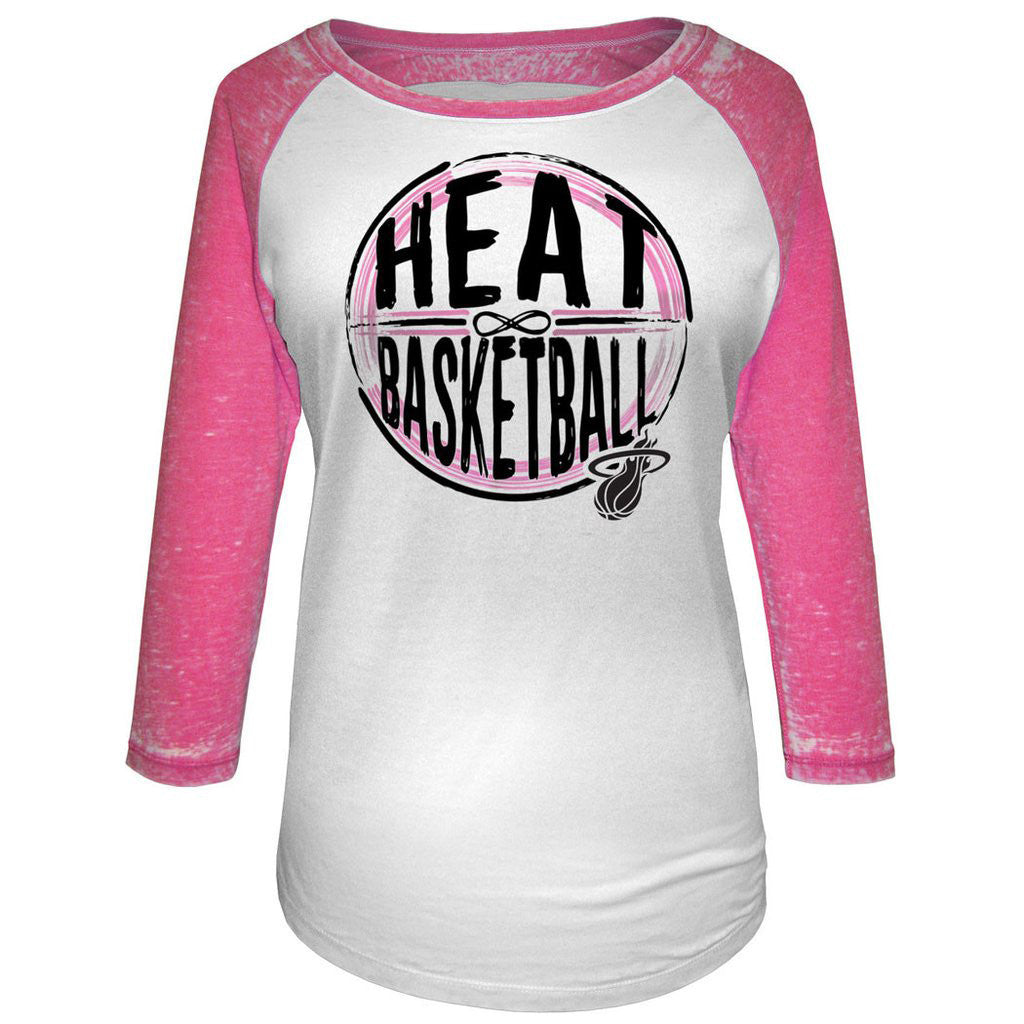 5th and Ocean Miami HEAT Ladies Pink Infinity Raglan