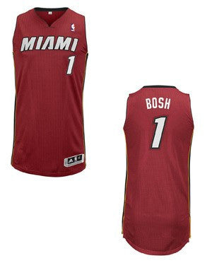 Chris Bosh Miami HEAT adidas Road Authentic Jersey Red