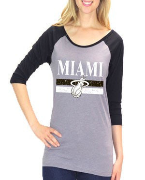 Sportiqe Miami HEAT Ladies Cosmo Black Tie T-Shirt