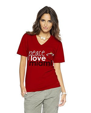 Peace Love World Miami HEAT T-Shirt