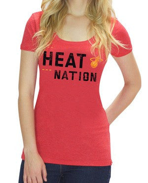 Sportiqe Miami HEAT Ladies HEAT Nation Scoop T-Shirt
