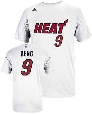 Luol Deng Miami HEAT adidas White Name and Number T-Shirt