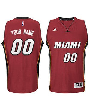 Custom Miami HEAT adidas Road Youth Swingman Jersey Red