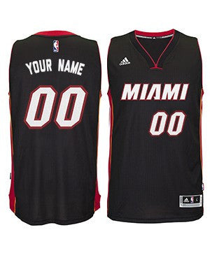 Custom Miami HEAT adidas Road Swingman Jersey Black