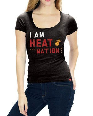 Sportiqe Miami HEAT I AM HEAT Nation Ladies T-Shirt