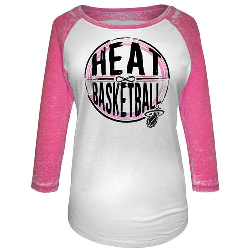 5th and Ocean Miami HEAT Ladies Pink Infinity Raglan