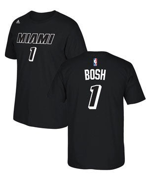 Chris Bosh Miami HEAT adidas Youth Black Tie Name and Number T-Shirt