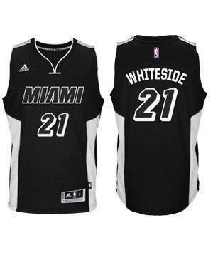 Hassan Whiteside Miami HEAT adidas Black Tie Swingman Jersey