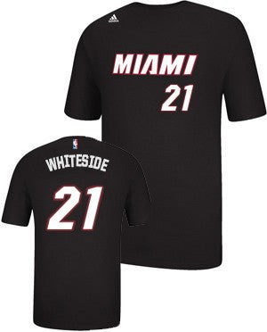 Hassan Whiteside Miami HEAT adidas Name and Number T-Shirt Black
