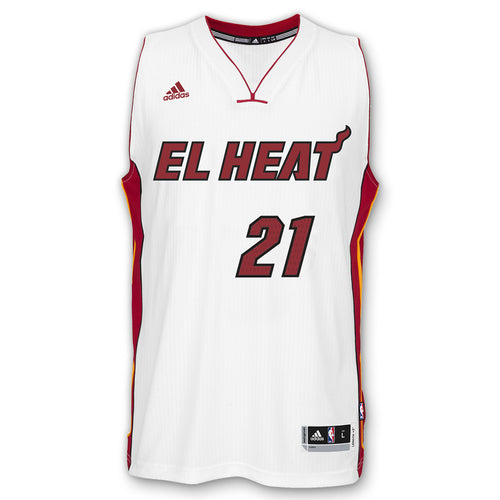 Hassan Whiteside EL HEAT adidas youth Swingman Jersey White