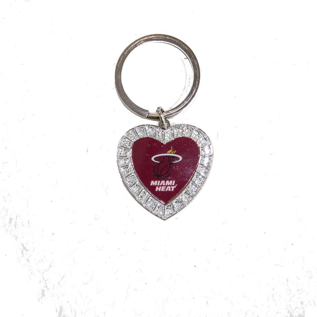 Miami HEAT Rhine Stone Heart Key Chain