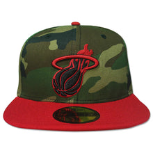 New Era Miami HEAT Wood Camo Scarlet Fitted Hat