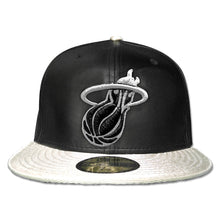 New Era Miami HEAT Black Metallic Silver Fitted Hat