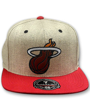 Mitchell and Ness Miami HEAT Flannel Fitted Cap