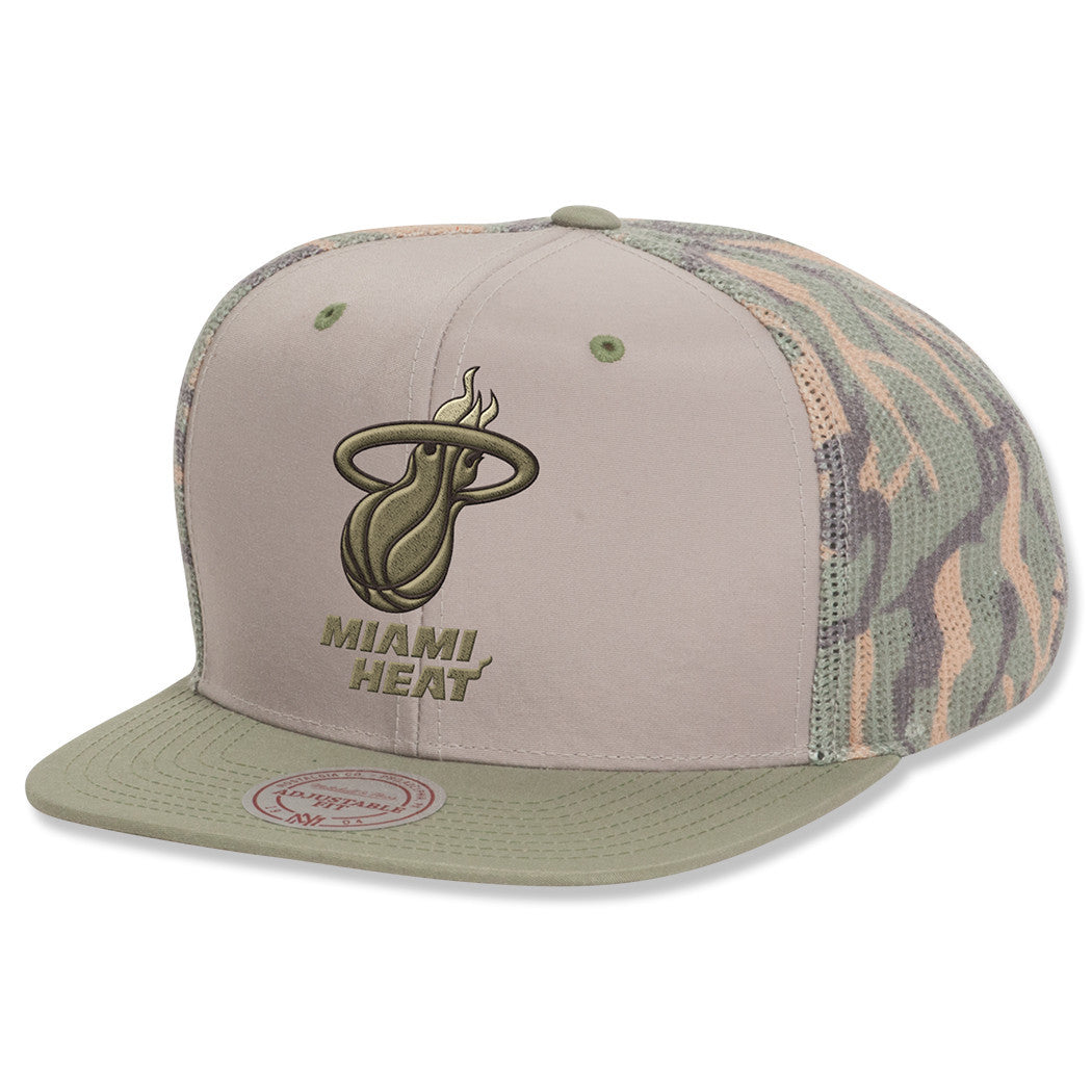 Mitchell and Ness Miami Heat Camo Trucker
