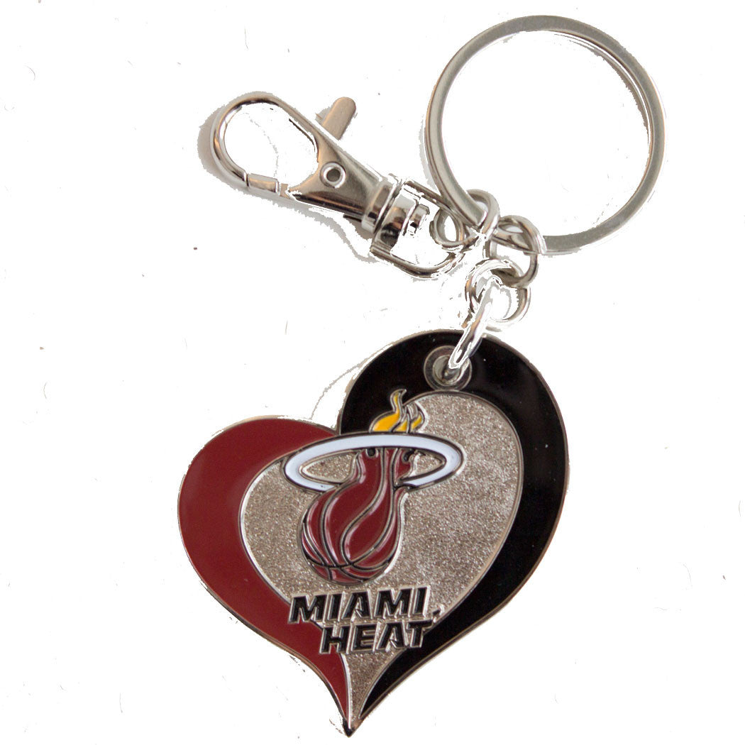 Miami HEAT Swirl Heart Key Chain