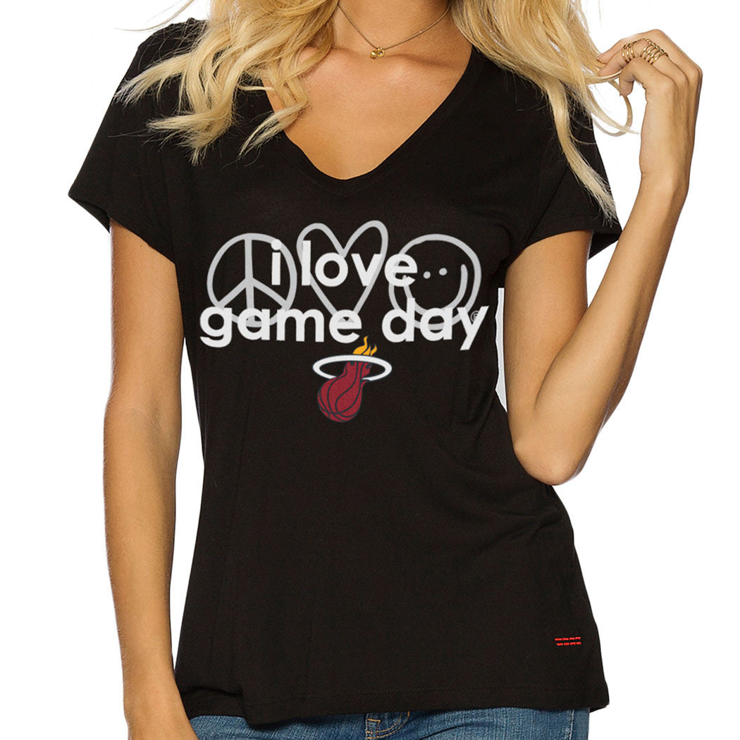 Peace Love World Miami HEAT I Love Game Day Victoria T-Shirt