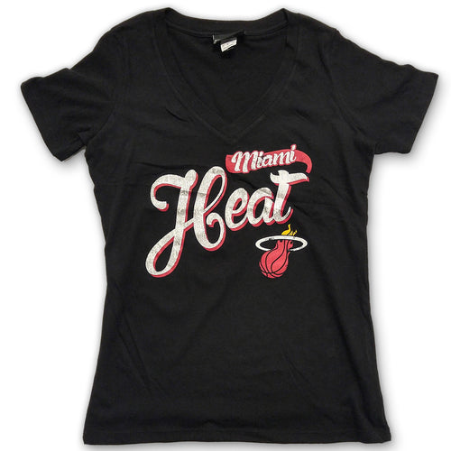5th and Ocean Miami HEAT Liquid Silver V-Neck