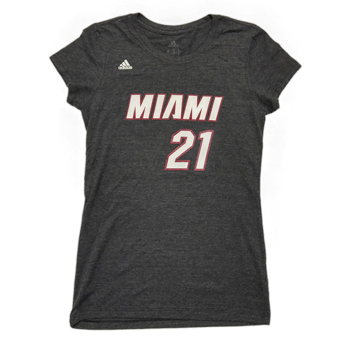 Hassan Whiteside Miami HEAT adidas Ladies Name and Number T-Shirt