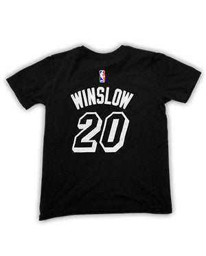 Justise Winslow Miami HEAT adidas Youth Black Tie Name and Number T-Shirt