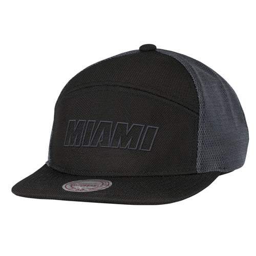 mitchell and ness miami heat DARK HORIZONTAL PANEL SNAP back