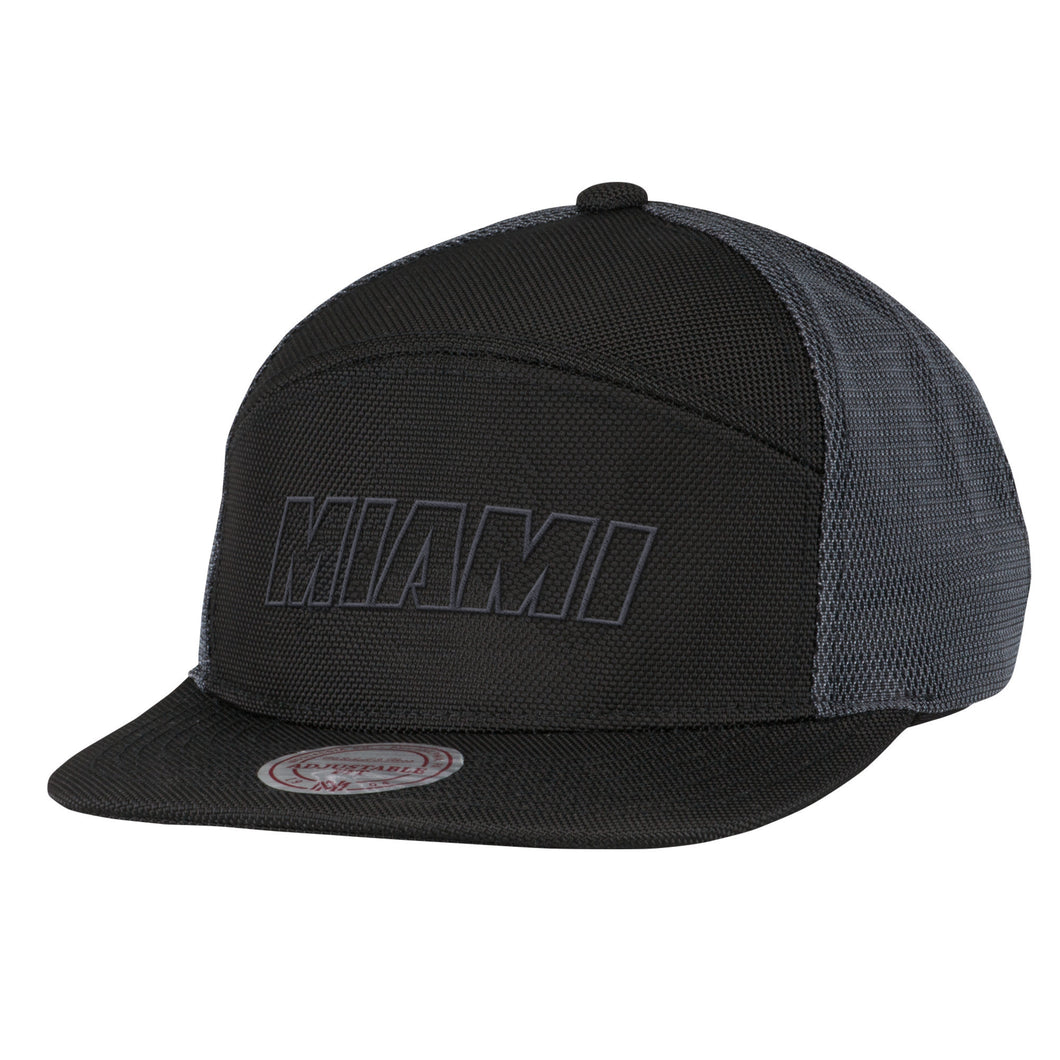 mitchell and ness miami heat DARK HORIZONTAL PANEL SNAP back