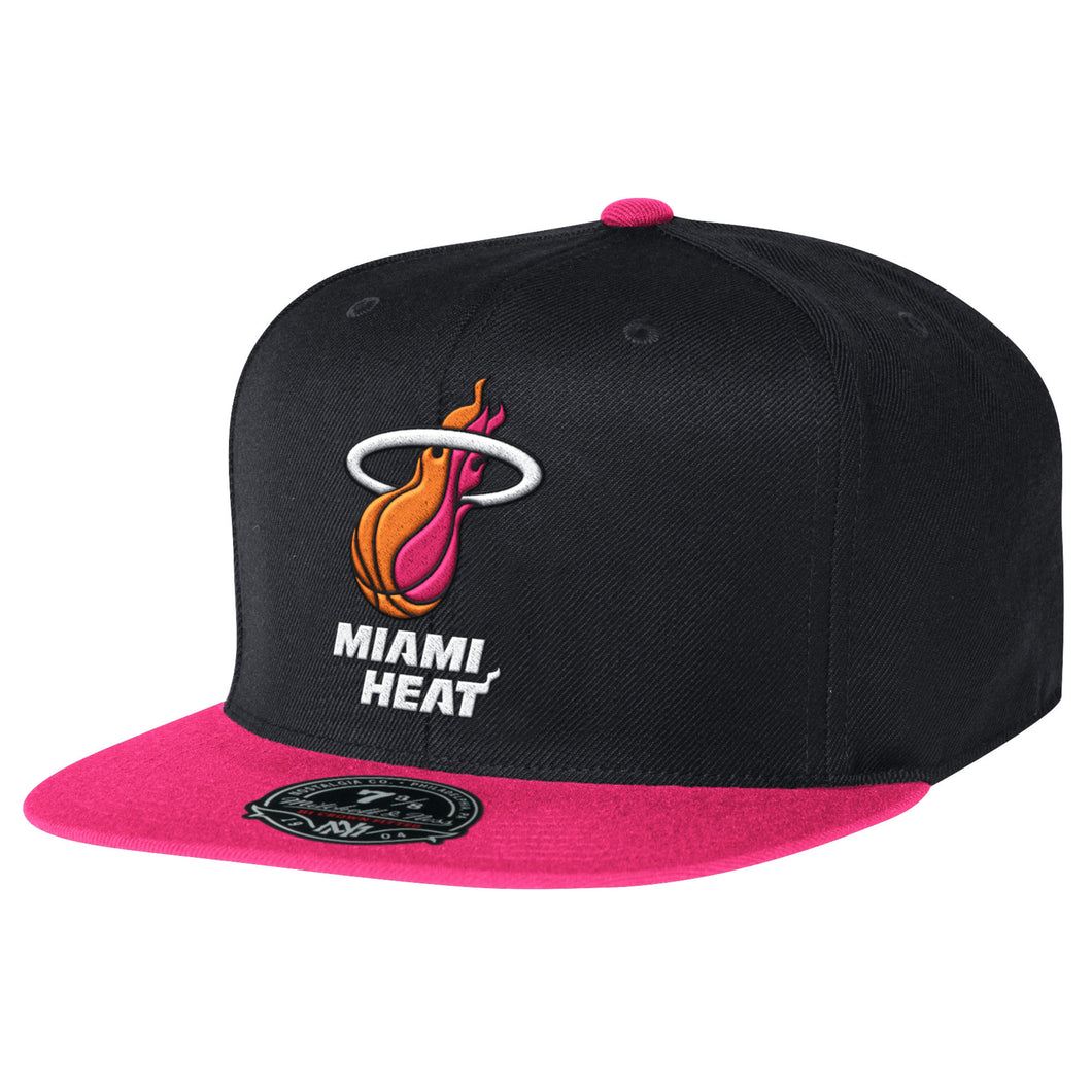 mitchell and ness miami HEAT THROWBACK FITTED