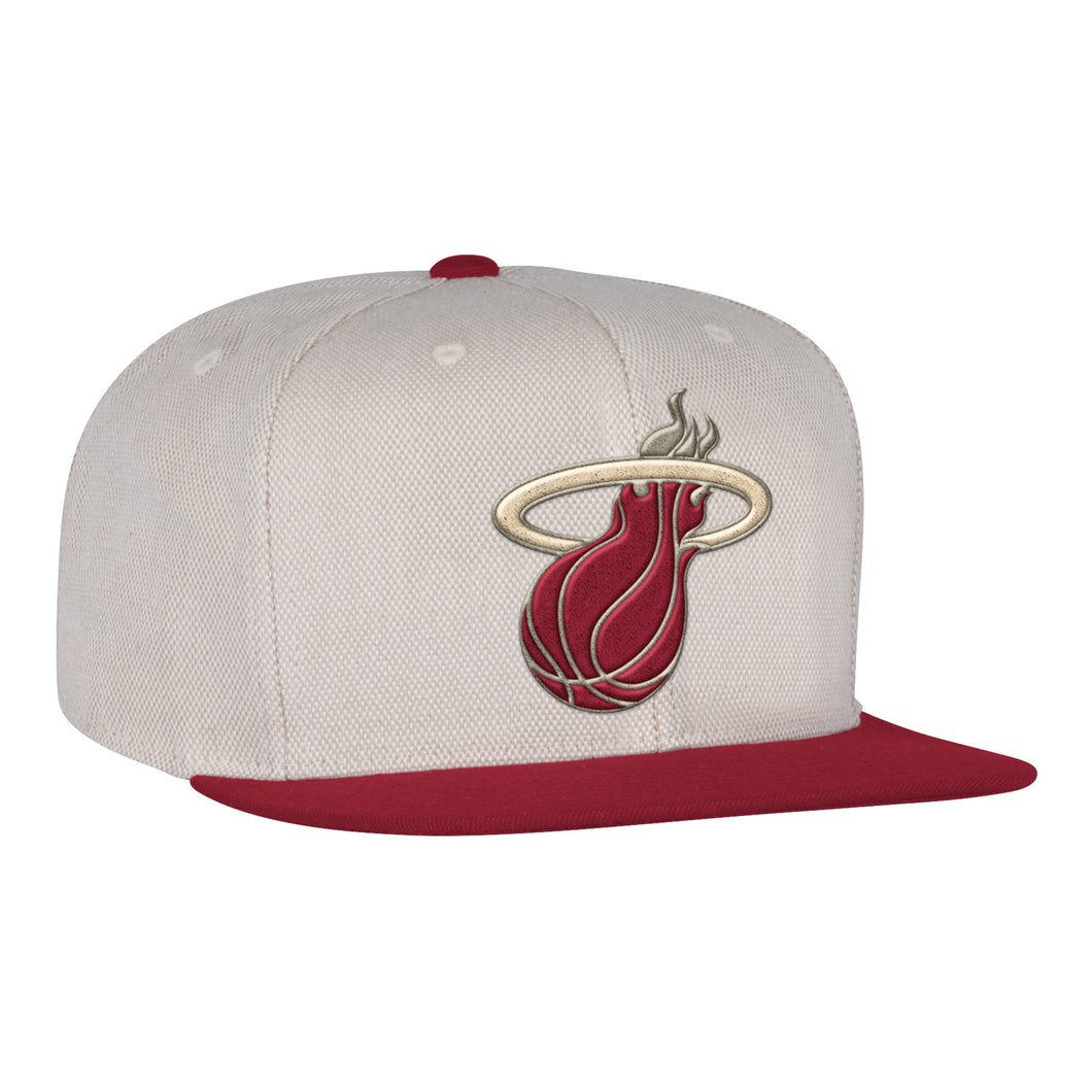 mitchell and ness miami heat CREAM OXFORD FITTED