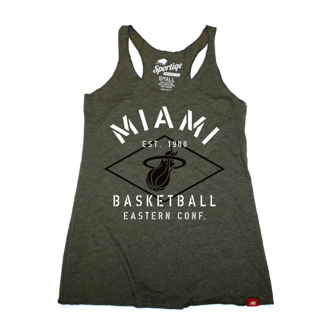 Sportiqe Miami Heat Ladies Comfy Military Tank
