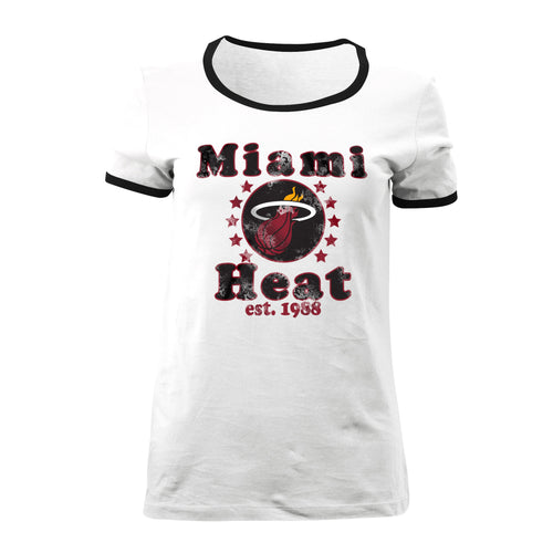 5th & Ocean Miami HEAT Ladies Ringer T-Shirt