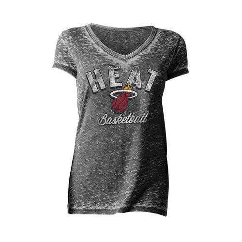 5th & Ocean Miami HEAT Ladies Burnout Wash V-Neck