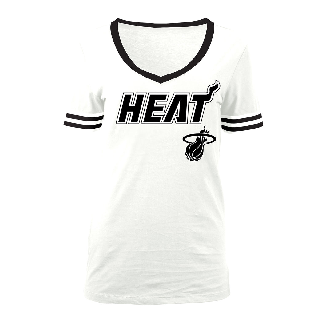 5th & Ocean Miami HEAT Ladies S/S WB VNECK
