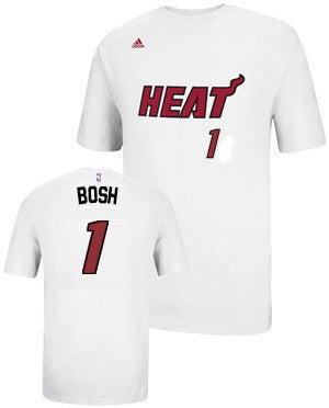 Chris Bosh Miami HEAT adidas Name and Number T-Shirt White