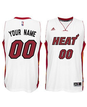 Custom Miami HEAT adidas Home Youth Swingman Jersey White
