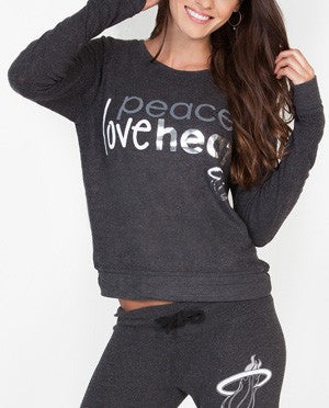 Peace Love World Miami HEAT Ladies Long Sleeve Comfy Tee
