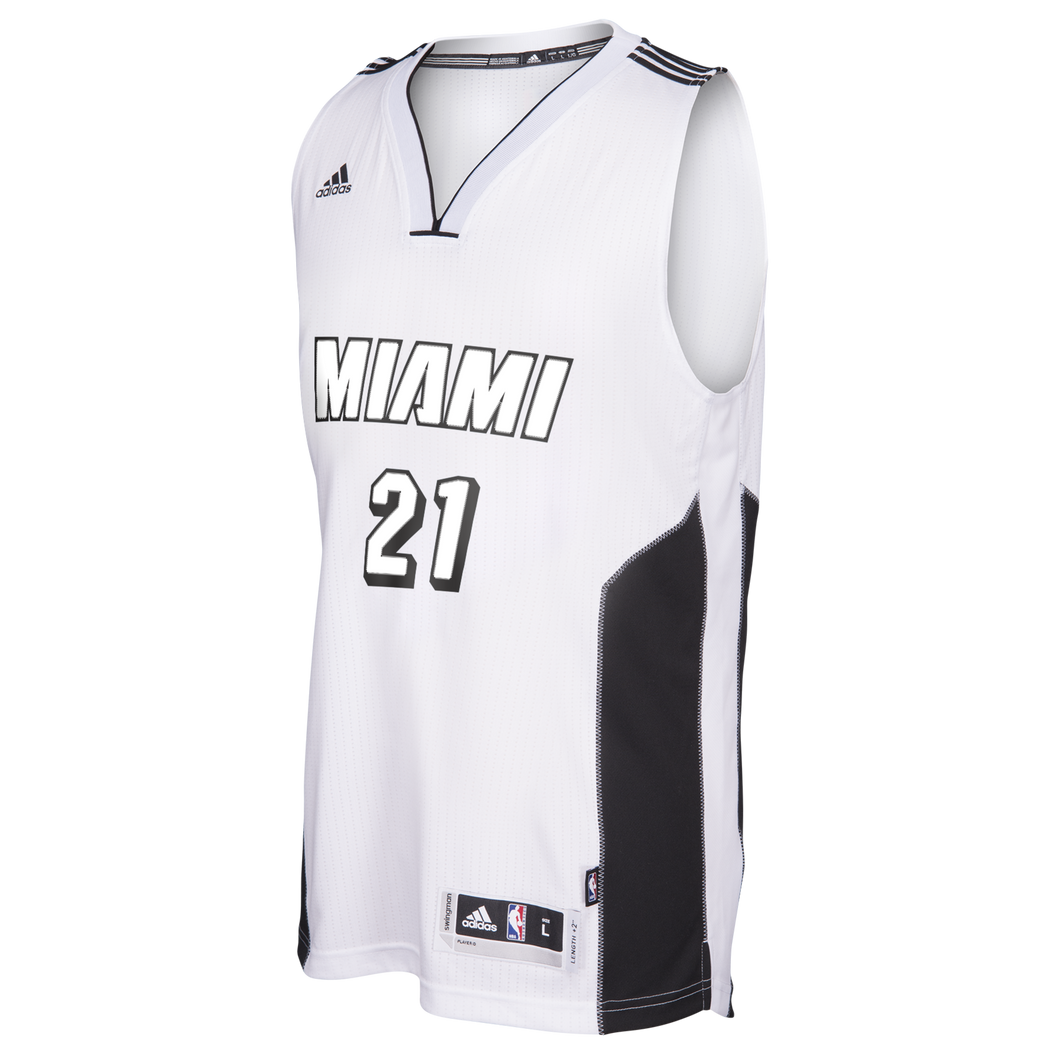 Hassan Whiteside Miami HEAT adidas White Tie Swingman jersey