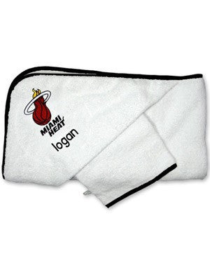 Designs by Chad and Jake Miami HEAT Custom Infant Hooded Towel Set