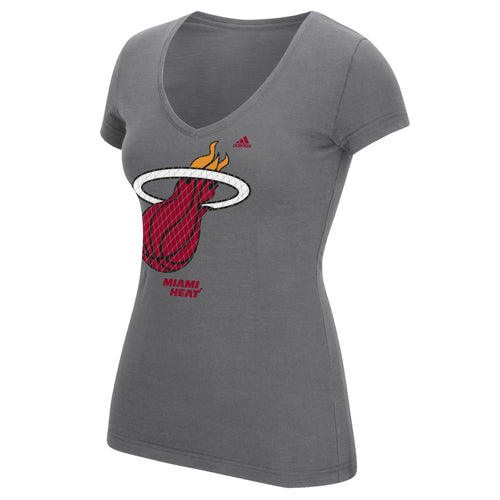adidas Miami HEAT Ladies Slub VNeck Shine T-Shirt