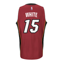 Okaro White Miami HEAT adidas Road Swingman Jersey Red