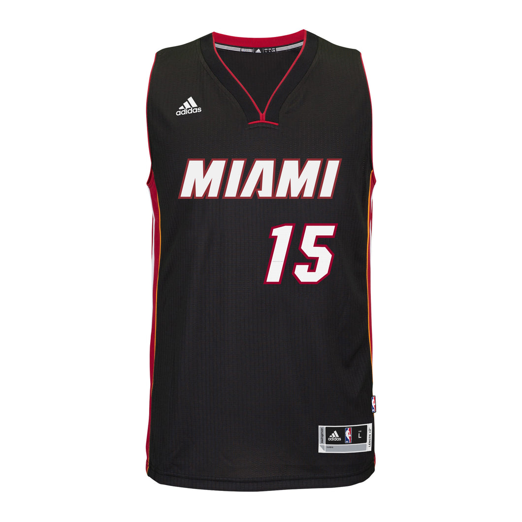 Okaro White Miami HEAT adidas Road Swingman Jersey Black
