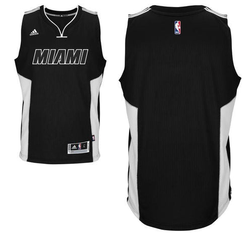 Custom Miami HEAT adidas Youth Black Tie Swingman Jersey