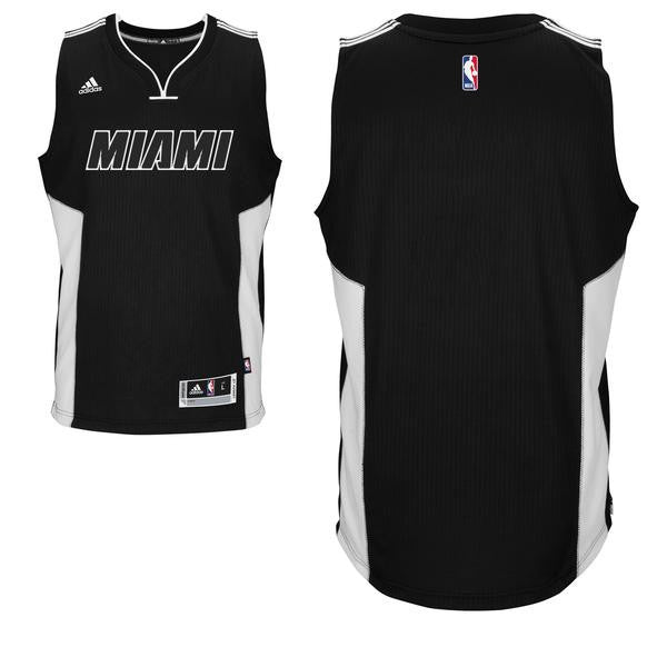Custom Miami HEAT adidas Youth Black Tie Swingman Jersey