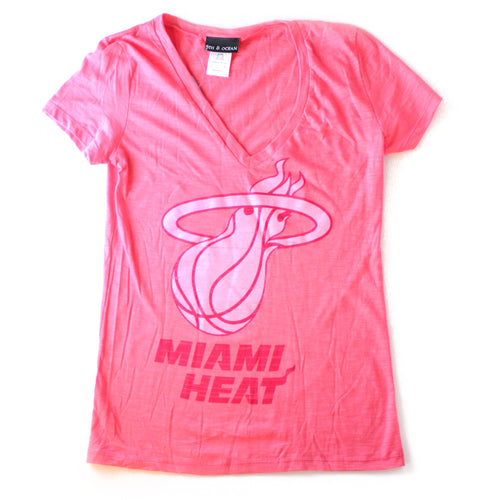 miami heat 5th & Ocean Ladies PINK LOGO TEE